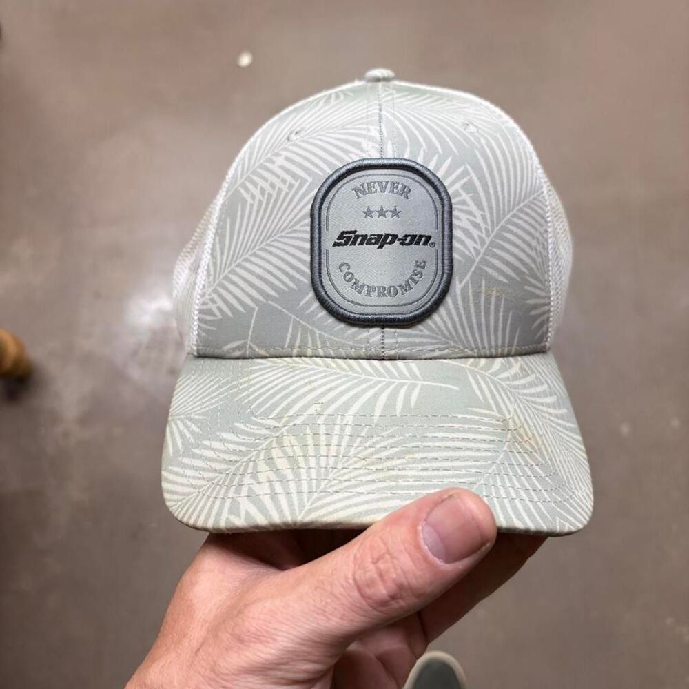 Snap-on Men's White and Cream Hat